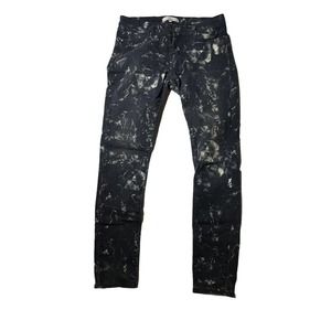 IRO Womens 28 Black and White Printed Mid Rise‎ Dark Wash Stretch Skinny Jean